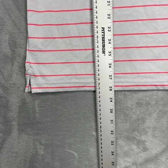 Under Armour Shirt Mens XL Gray Orange Striped Playoff Polo Short Sleeve Popover - Picture 4 of 5